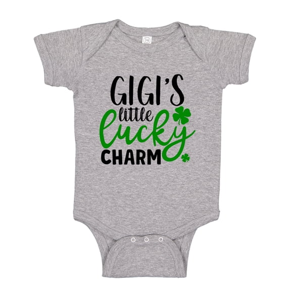 Gigi's Little Lucky Charm Baby Bodysuit One Piece NB Athletic Heather
