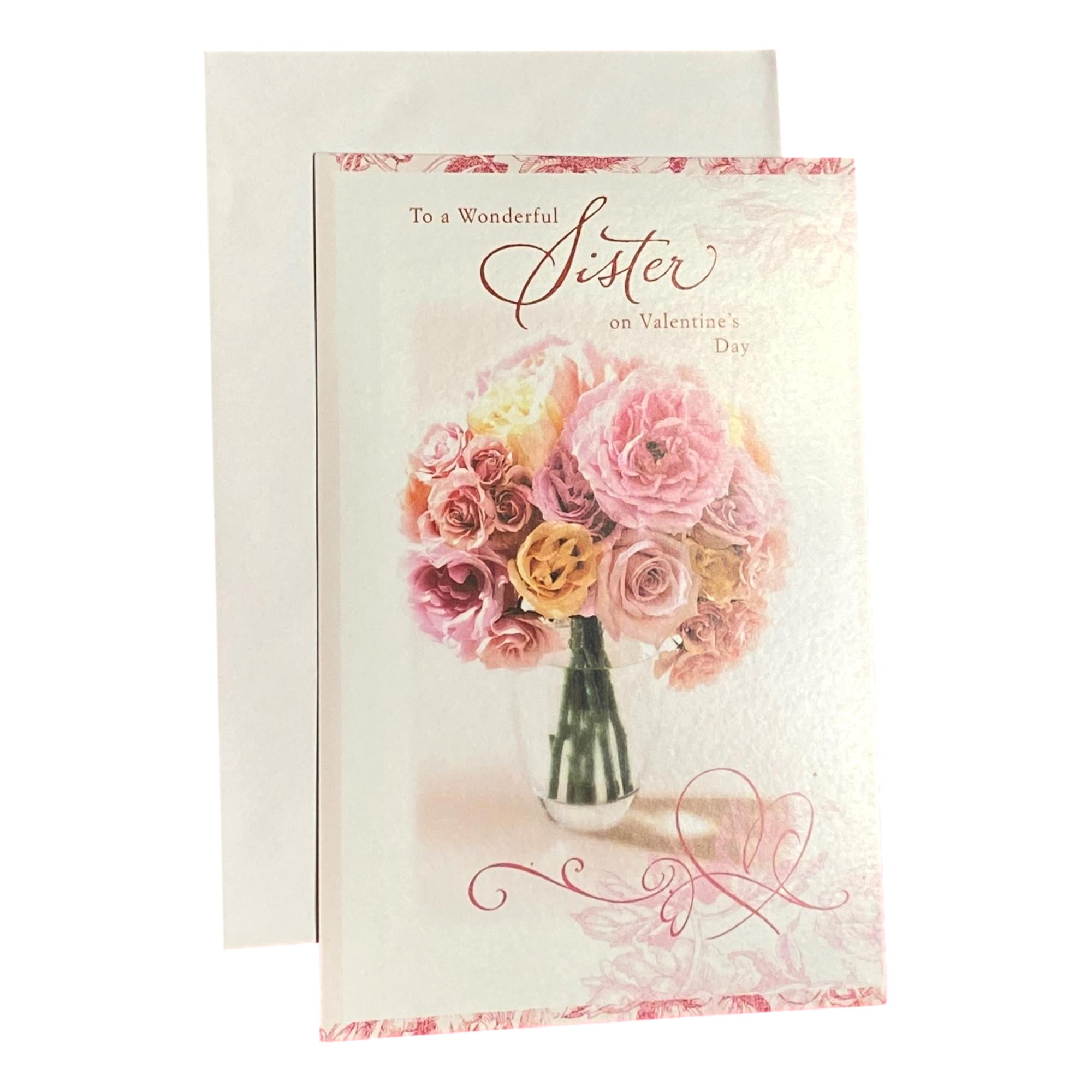Valentine's Day Greeting Card for Sister - To a Wonderful Sister on  Valentine's Day; Flower, Vase - Walmart.com