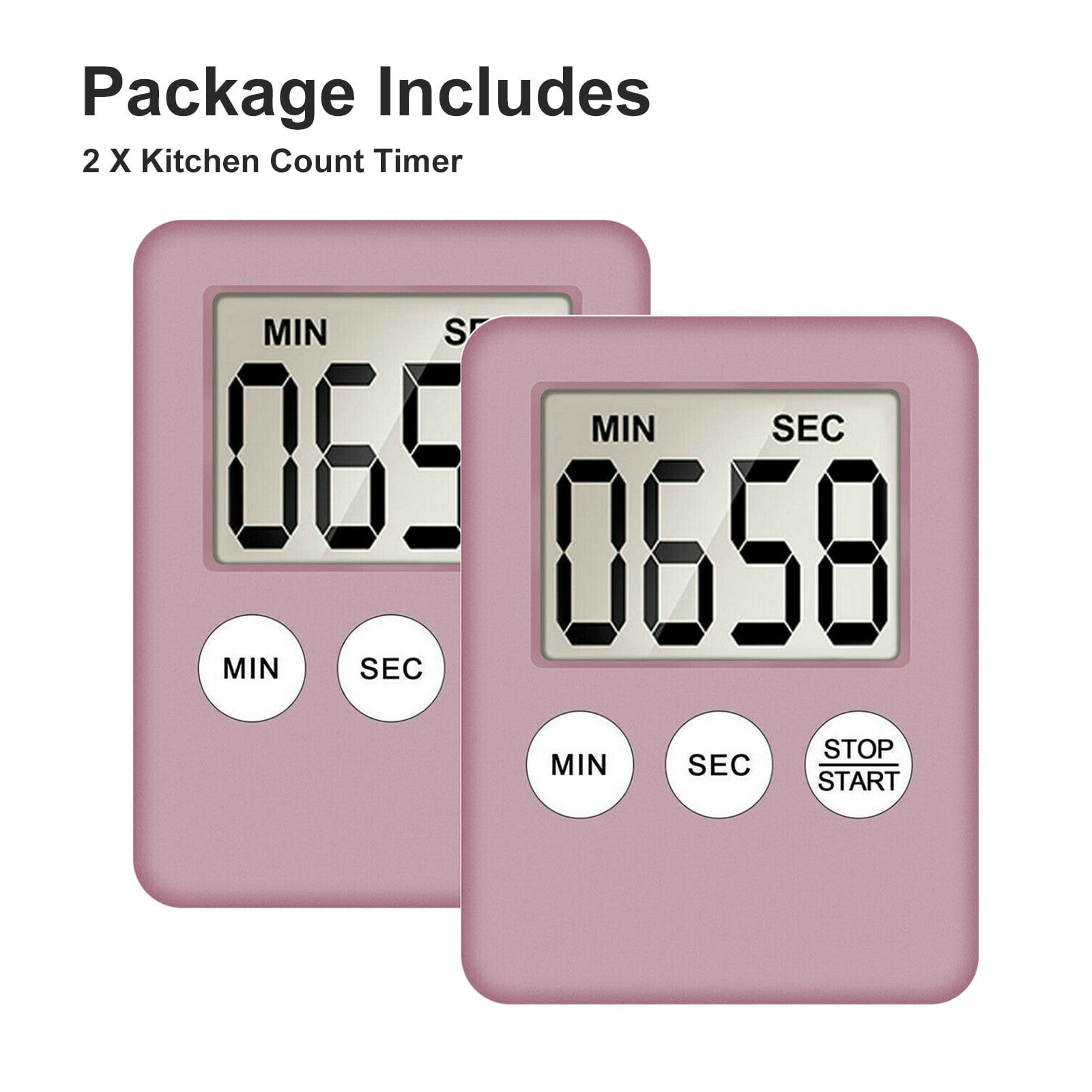 enkel Afleiden Geurloos Kitchen Timer, 2 Pack Magnetic Digital Kitchen Timers,Countdown Countup  Timer with Loud Alarm, Big Digits for Cooking, Classroom, Bathroom,  Teachers, Kids - Walmart.com