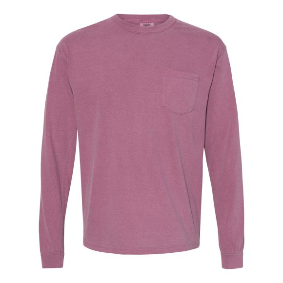 Comfort Colors Mens Garment-Dyed Heavyweight Long Sleeve Pocket T-Shirt, L