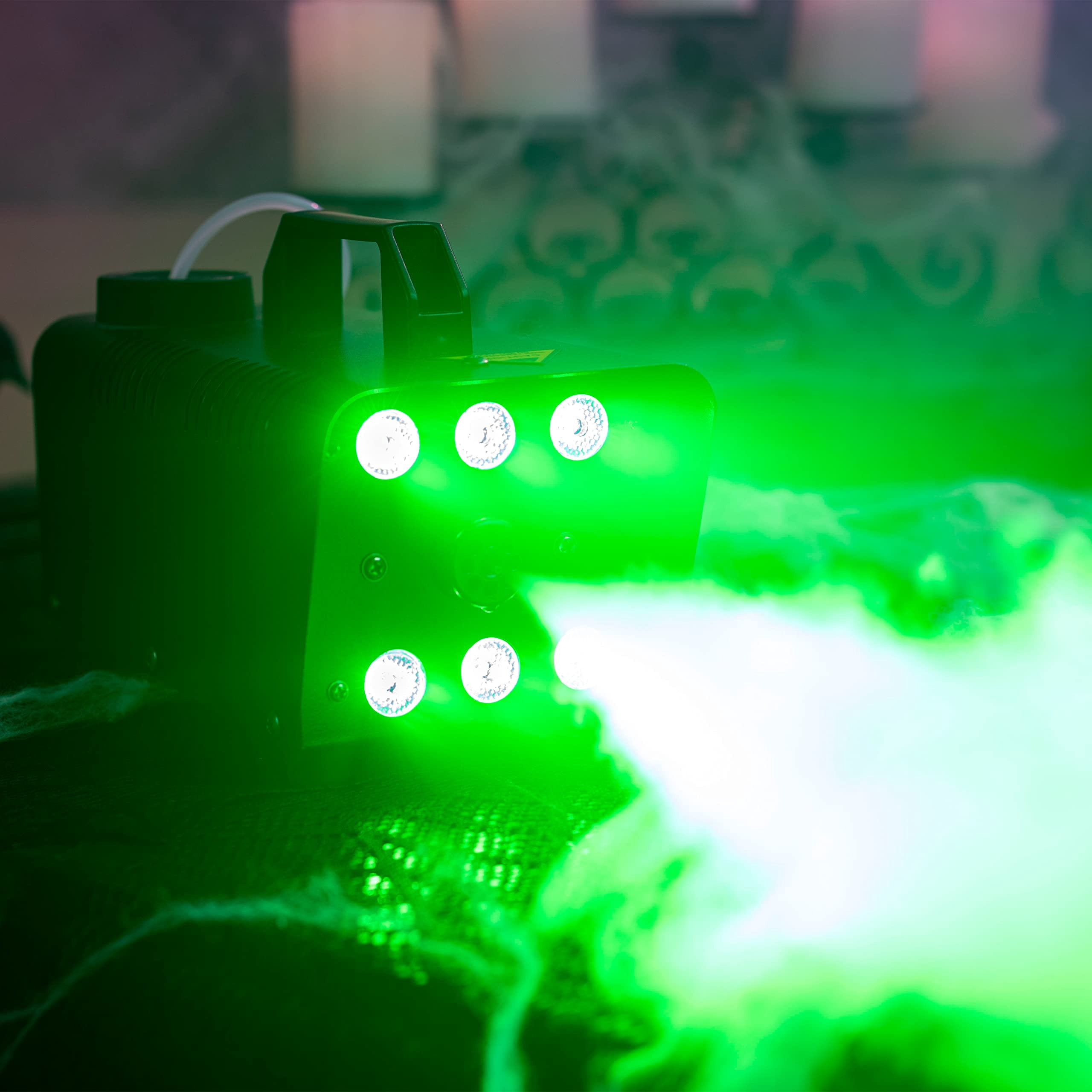 Joyfy Halloween Fog Machine,500W Outdoor Smoke Machine with 13 Colorful LED Lights & Wireless Remote Control for Wedding,Halloween,Party (Not Included Atomized Liquid)