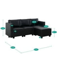 thumbnail image 4 of Sarah Convertible Sectional Sofa with Chaise Air Leather L Shaped Sofa Couch Modular Sectional Sofa with Storage- Black, 4 of 16