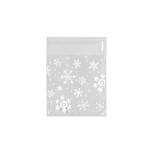 Bewildely Bolsa de plástico para dulces de 100 Uds., adorable bolsa para postres, contenedor para envolver, bolsas autoadhesivas para embalaje Organizadores de utensilios de cocina blanco 10*10cm