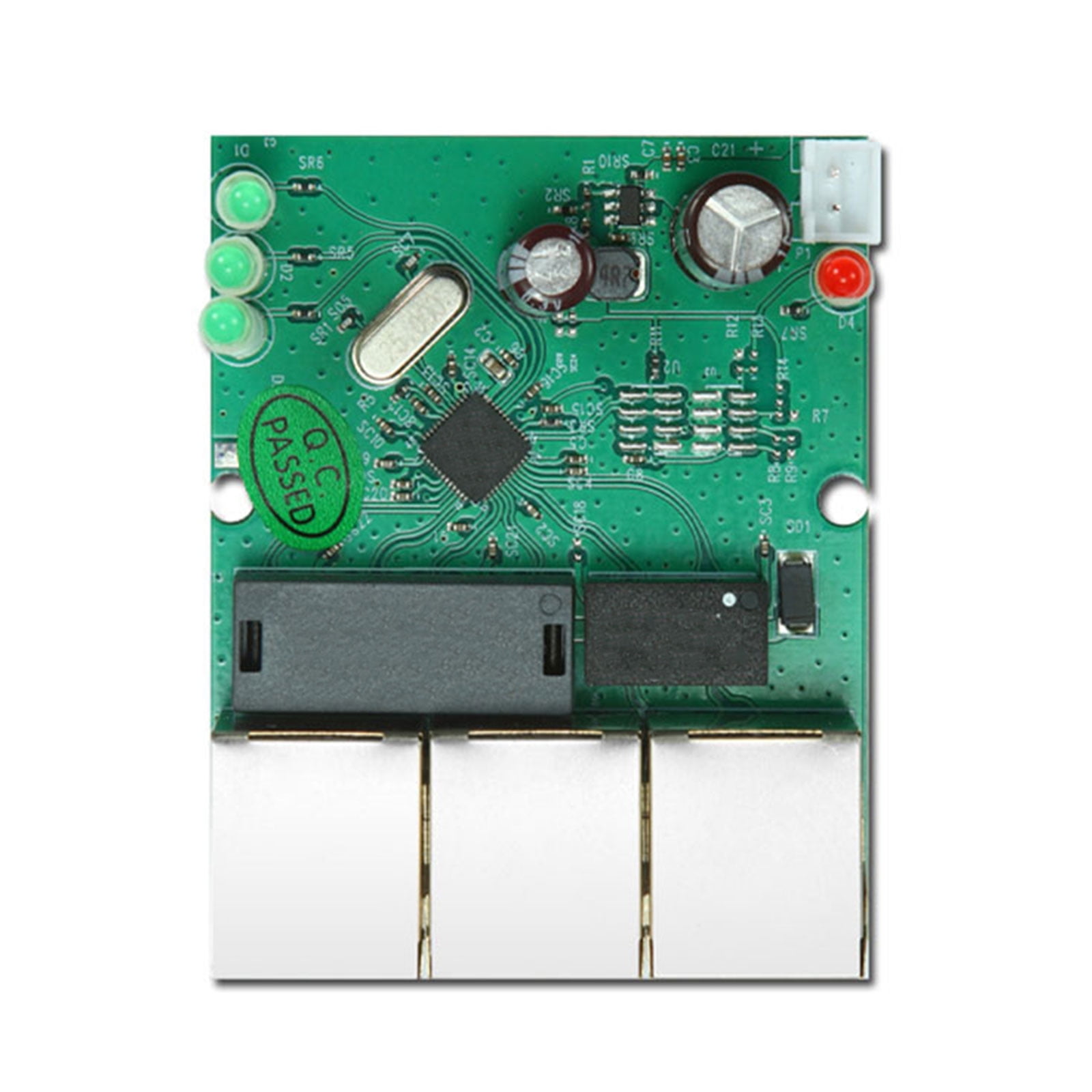 Compact 3Port Networking Switches 100Mbps Plug and Play with LED for Multiple Device Connectivity