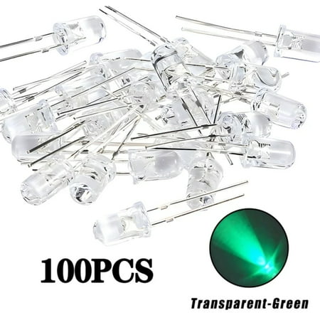 Transparent White Green Red Blue Yellow Orange 5mm Diode Lights Emitting - Pack of 100