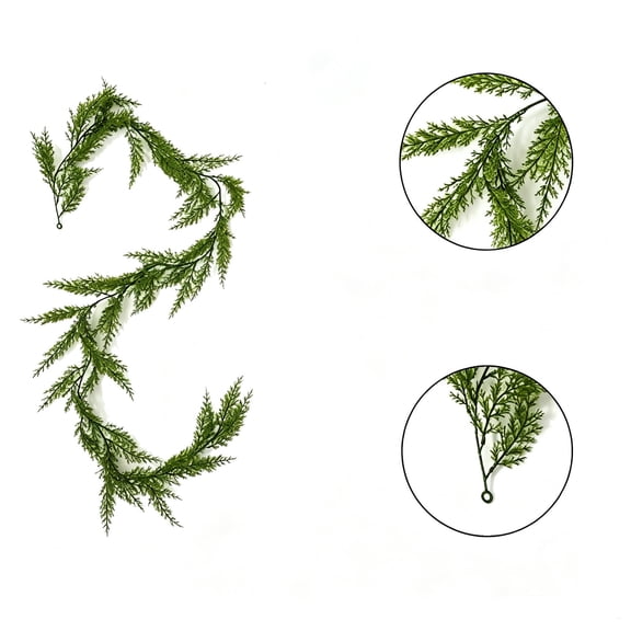 Artificial Christmas Pine Garland for Stair Railing, Fireplace Mantel Decor, Holiday Ornament, Indoor and Outdoor Decoration for Christmas Themed Settings