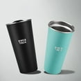 thumbnail image 2 of SWISS+TECH 16 oz Insulated Tumbler with Lid, 2 Pack Stainless Steel Cups, Double Wall Pint Cup Glasses (Green Turquoise&Black), 2 of 7