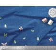 thumbnail image 2 of Soimoi Silk Fabric Leaves,Bell Flower & Butterflies Panel Fabric Prints By Yard 42 Inch Wide, 2 of 3