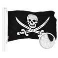 thumbnail image 2 of G128 Combo Pack: American USA Flag 20x30 In & Pirate Jolly Roger Swords Flag 20x30 In | Both ToughWeave Series Embroidered 300D Polyester, Embroidered Design, Indoor/Outdoor, Brass Grommets, 2 of 9