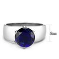 thumbnail image 2 of High polished (no plating) Stainless Steel Ring with Synthetic Synthetic Glass in Montana for Women Montana Stone Color Style TK52009 Size 10, 2 of 5