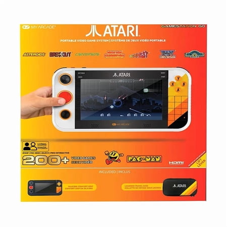 My Arcade Atari Gamestation Go Bundle, Portable Retro Gaming System with 200+ Built-In Games
