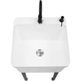 thumbnail image 3 of Utility Sink Freestanding Laundry Tub Sink with 360° Rotatable Faucet & Soap Dispenser, Single Bowl Utility Sink with Stand for Bathroom Garage Kitchen Space Saving 19.68x19x33.07inch, 3 of 9
