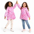 thumbnail image 6 of Maqroz Girls Rain Jackets Waterproof Hooded Fleece Lined Raincoats Full Zip Hearts Graphic Lightweight Windbreakers for Kids Cozy Travel Hiking Jackets with Pockets, 6 of 12