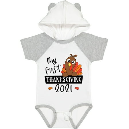 

Inktastic My 1st Thanksgiving 2021 Cute Turkey Gift Baby Boy or Baby Girl Bodysuit