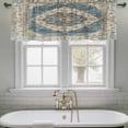 thumbnail image 4 of 2 Pack Retro Art Valance for Window Brown Blue National Art Bohemia Style Abstract Kitchen Valance Rod Pocket Short Curtain Topper Decorative Window Treatment for Living Room Bedroom 60"x18", 4 of 8