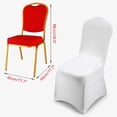 thumbnail image 2 of HJZ Set of 2 PCS White Polyester/Spandex Chair Covers, Modern, Thick, and Stretchy Slipcovers for Wedding Banquets Anniversaries Party Home Decorations - Flat Front, 2 of 6
