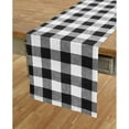 thumbnail image 1 of Chemin de Table en Lin Pur à Carreaux Buffalo – Noir & Blanc, Tissu Naturel Fait Main, 1 of 4