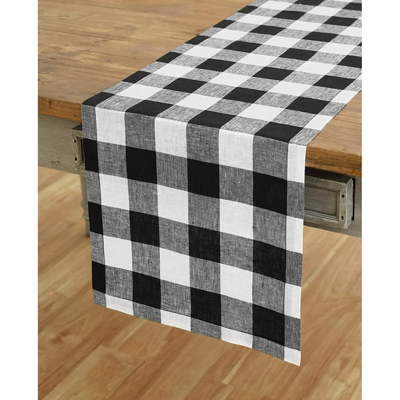 Buffalo Check Table Runner Black and White Plaid Table Runner Farmhouse Party Table Decorations