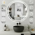 thumbnail image 2 of 32Inch LED Bathroom Mirror Round Anti-Fog Wall Mounted Lighted Vanity Mirror Frameless Dimmable Round Bathroom Vanity Mirror, 2 of 6