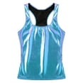 thumbnail image 4 of renvena Women's Shiny Metallic Camisole Crop Top Holographic Vest Rave Party Clubwear Colorful L, 4 of 7