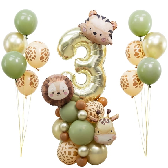 Globos decorativos para fiestas, Wuokkig Jungle Safari, cumpleaños