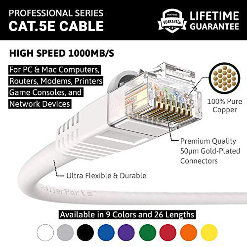 Ethernet Cable CAT5E Cable UTP Non-Booted 20 FT 1Gigabit/Sec Network/Internet Cable Yellow 10 Pack InstallerParts 350MHZ Professional Series
