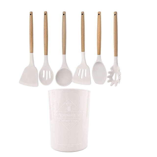 Juego de utensilios de cocina de silicona azul Herramientas de cocina antiadherentes resistentes al calor con caja de almacenamiento zhangmengya LED