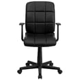 thumbnail image 4 of Pemberly Row Mid Back Quilted Office Swivel Chair with Arms in Black, 4 of 6