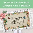thumbnail image 4 of Happy Spring Outdoor Door Mat Flower Farmhouse Decor Welcome Mats Colorful Flowers Doormat Non Slip Rubber Floral Decorative Front Door Mats Indoor Rug 17" x 30", 4 of 6