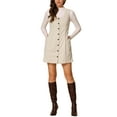 thumbnail image 2 of Vestido de tirantes para mujer INSPIRE CHIC, vestido casual de pana con escote en forma de U, color beige, 2 of 6