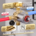 thumbnail image 7 of Wowow Single Handle 5-Spray Shower Faucet 1.8 GPM with High Pressure Showerhead, Anti Scald in Brushed Nickel (Valve Included), 7 of 7