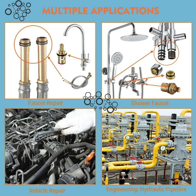 XBVV 360PCS Kit 6 Size Water Hose Gasket and 18 Size O Ring XBVV 360PCS Kit 6 Size Water Hose Gasket and 18 Size O Ring