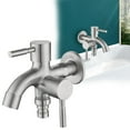 thumbnail image 1 of Double Garden Tap 1/2 Inch Double Outdoor Tap Stainless Water Faucet For Garden Household Industry Double Garden Tap Garden Tap Outside Tap Kit Outdoo, 1 of 9