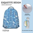 thumbnail image 3 of Abstract Ocean and Sea Creatures Backpack Waterproof Durable School Bag with Watercolor Shark and Whale Print, Adjustable Straps, Large Capacity for Travel and School, 3 of 6