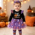 thumbnail image 2 of Enyan Newborn Baby Girl Halloween Outfit 4-Piece Toddler Girls Clothes Pumpkin Shirt Tutu Skirt Headband Leg Warmer Set, 2 of 5