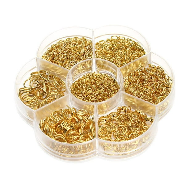 145 anillas de metal súper resistentes de 3/4/5/6/7/8/1 mm, caja mixta para accesorios de joyería Oro