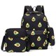 thumbnail image 1 of Juego de mochila de 3 piezas Mochila estética de estilo preppy para niñas adolescentes (BlackAvocado), 1 of 7