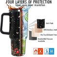 thumbnail image 5 of Skull Tumbler with Handle and Straw 40oz Skull Tumbler Travel Mug Moon Cup Insulated Leak Proof Couple Skull Tumbler Romantic Skull Gifts for Women Men-(red white), 5 of 6