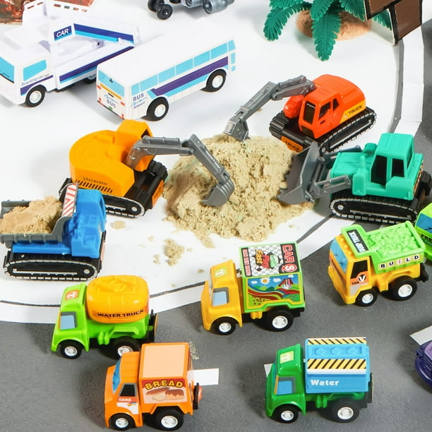 SYNCFUN 25 Pcs Pull Back Toy Cars, Mini Excavator Party