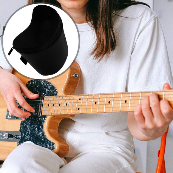 HOOWIFFY Guitar Bass Pad Contorneado Con Espuma Interior Y Funda De Cuero Para Guitarristas