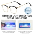 thumbnail image 2 of Fashion Simple Frame Vintage Eye Protection Reading Glasses Ultra Light Glasses Anti-Blue Light BLACK GOLD STRENGTH 100, 2 of 7
