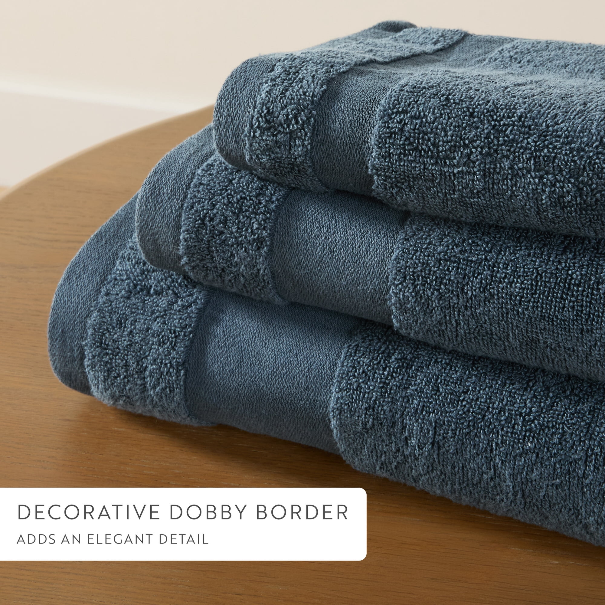 Luxury Hotel 4-Piece Bath Towel Set in Navy - Soft and Absorbent for Quick Drying by Comfort Canopy