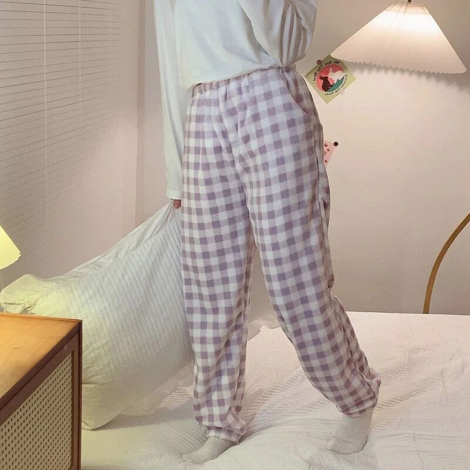 Anime Kawaii Sanrio Hello Kitty Pajama Pants for Women Flannel Autumn ...