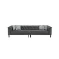 thumbnail image 3 of Mary Dark Gray Velvet Tufted Sofa With Accent 4 Pillows with Espresso Legs, 3 of 3