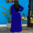 thumbnail image 3 of AURA Women Plus Size Fall Maxi Dress Long Sleeve V Neck Solid Color Casual Street Dress, 3 of 4