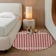 thumbnail image 3 of Farmhouse Berry Washable Round Area Rug 6 ft, Red Buffalo Plaid American Country Rustic, Soft Non Slip Rugs Stain Repellent Indoor Felt Carpet for Living Dining Room Bedroom Home Office, 3 of 9