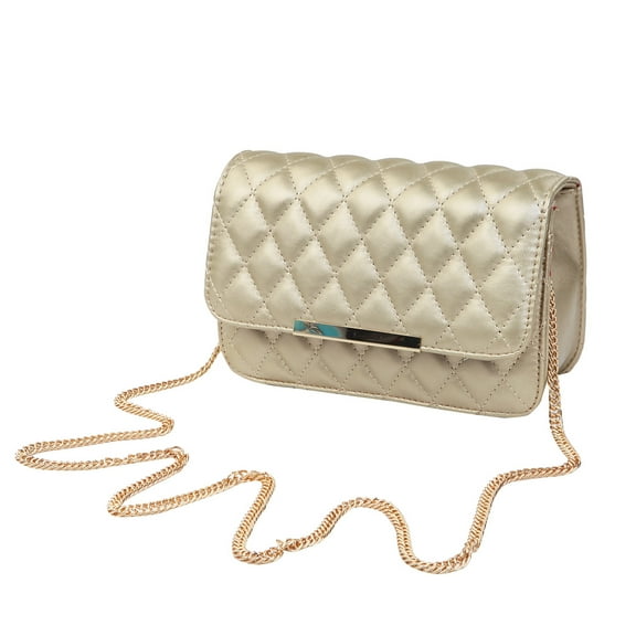 Classic Smooth Quilted Flap Clutch Handbag Crossbody Shoulder Bag
