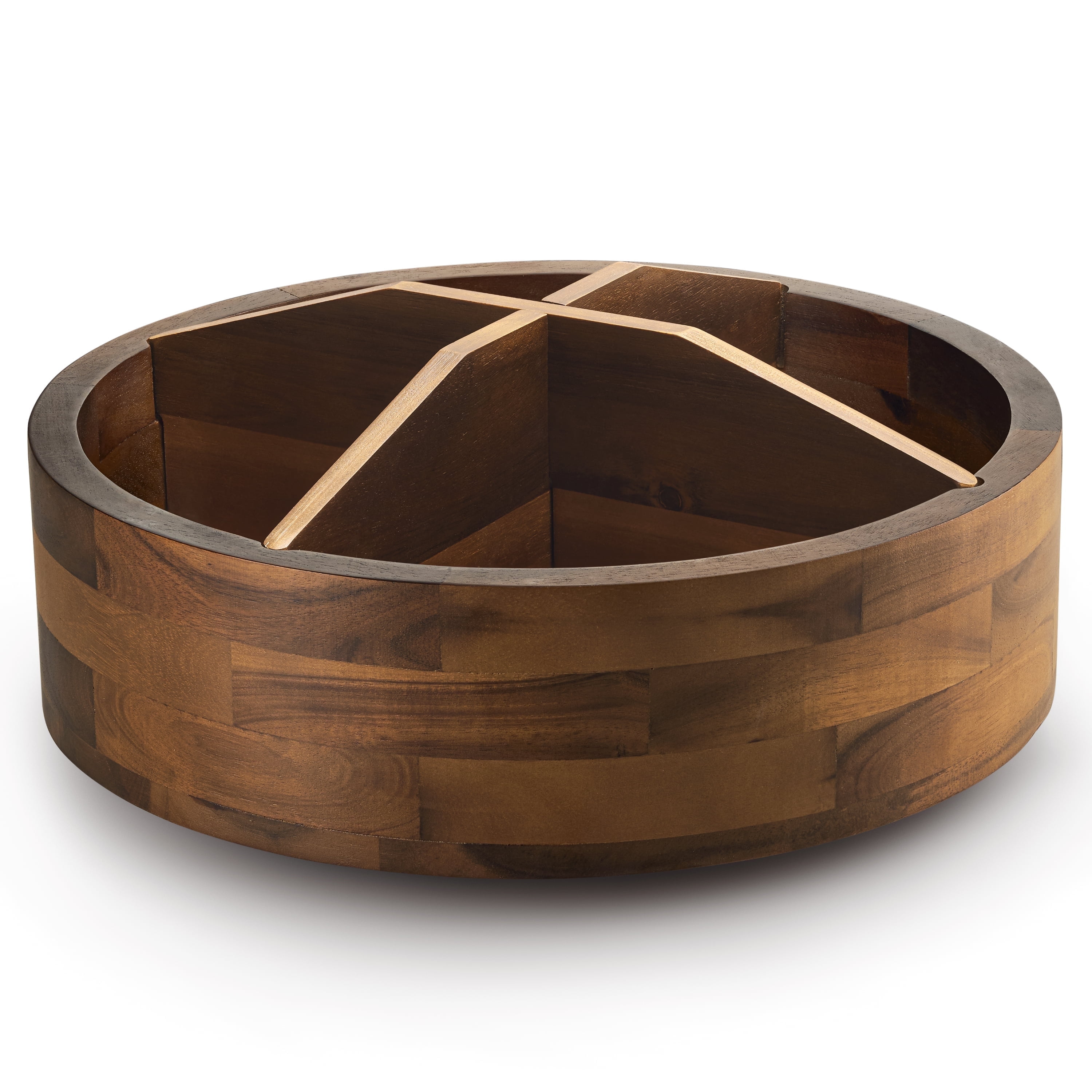 Birdrock Home Elevated Lazy Susan - Acacia Wood Rotating Serving Platter With Raised Legs | Medium Size, Natural Finish 3 thumbnail image