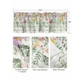 thumbnail image 3 of Spring Flowers Curtain Valance for Windows/Living Room/Kitchen/Bathroom/Café, Short Rod Pocket Tier Curtain Window Treatment Panel Watercolor Floral Leaves Wooden Grain Topper Curtain 42''x12'', 3 of 6