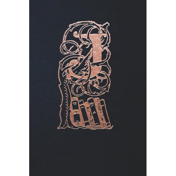 Notebook: Art Nouveau Initial J - Copper on Black - Lined Diary / Journal